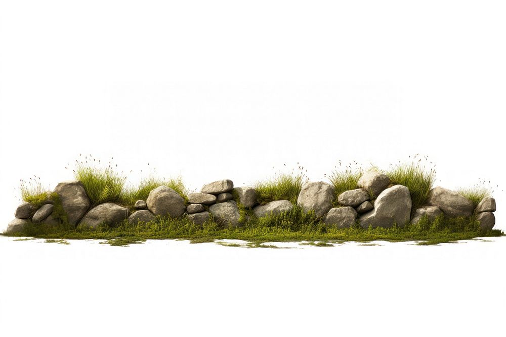 Rocky grass field nature landscape outdoors. AI generated Image by rawpixel.