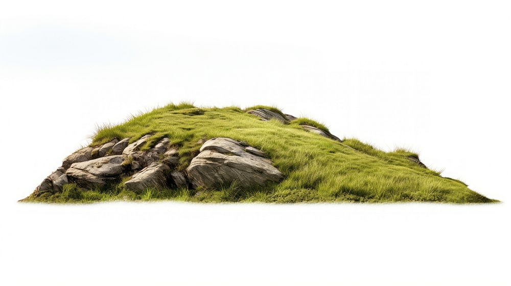 Rocky grass hill landscape nature grassland. AI generated Image by rawpixel.