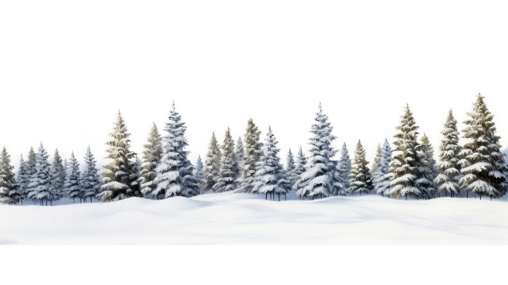 Nature tree snow landscape. AI generated Image by rawpixel.