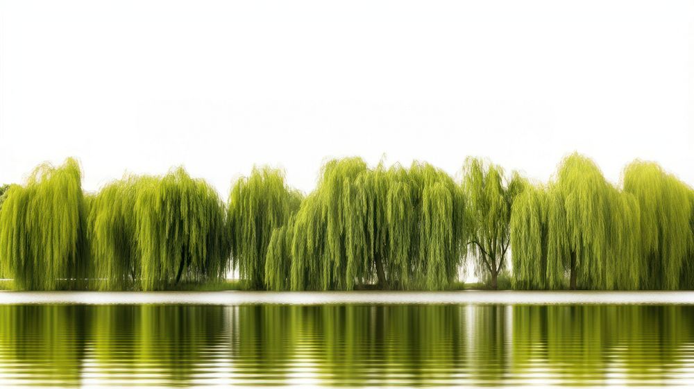 Willow trees forest nature landscape outdoors. AI generated Image by rawpixel.
