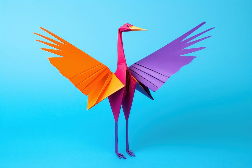 Origami paper animal bird art.