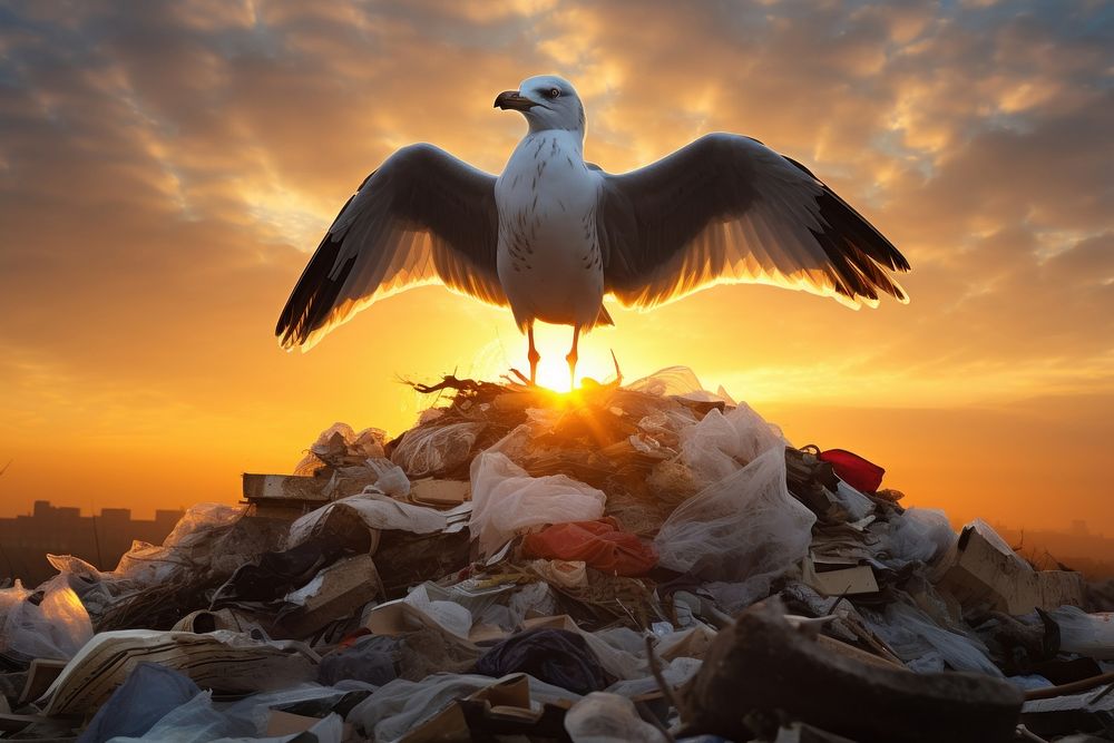 Outdoors seagull animal nature. AI generated Image by rawpixel.