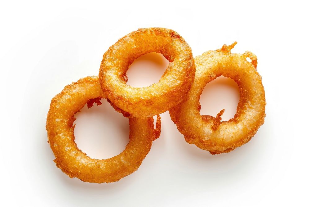 Crispy onion ring pretzel food dish.