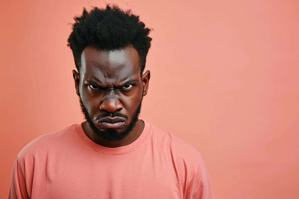 Black man angry face portrait photography adult.