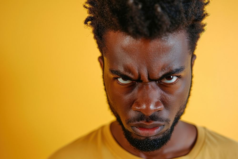 Black man angry face portrait photography adult.