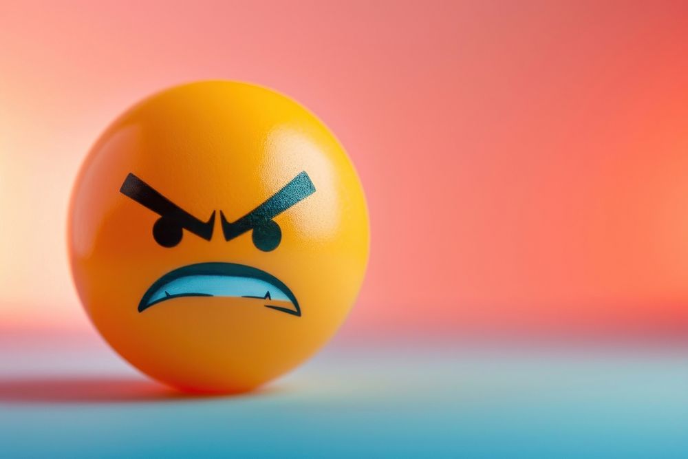 Emoji angry face representation frustration displeased.