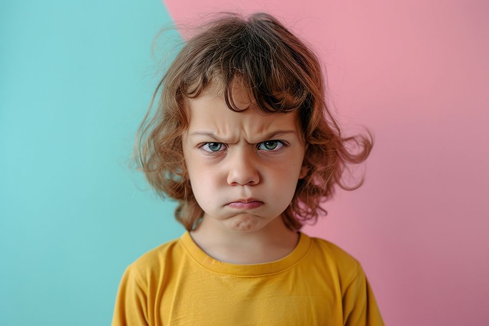 Kid angry face portrait photography crying.