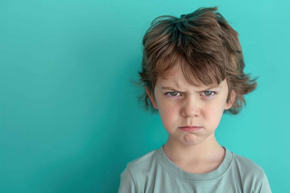 Kid angry face portrait photography child.
