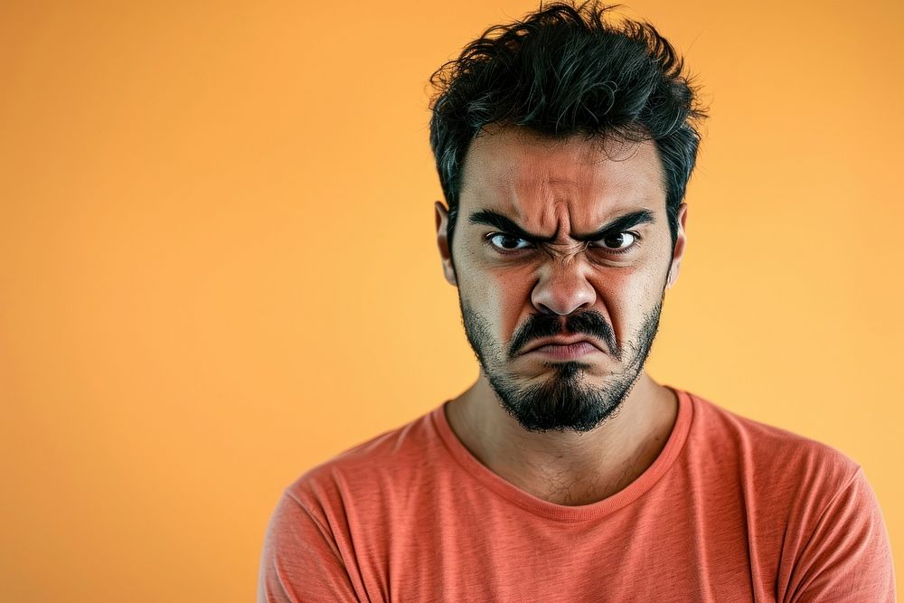 Latino man angry face portrait photography adult.