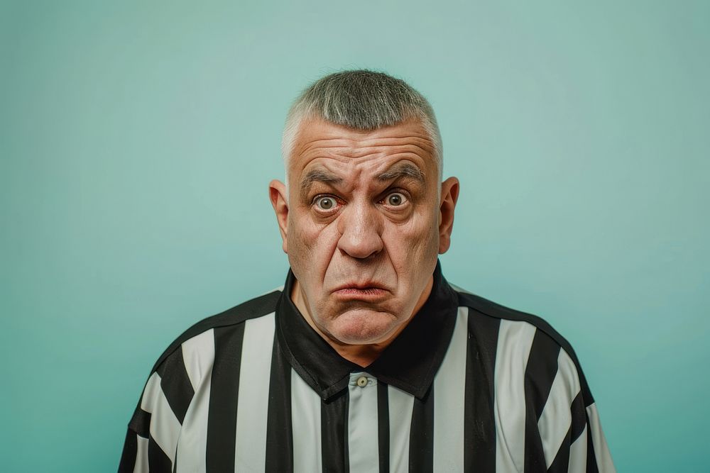 Referee angry face portrait photography adult.