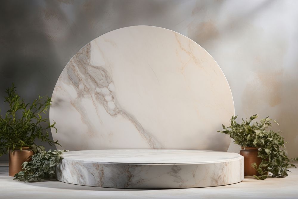 Marble plant table furniture.