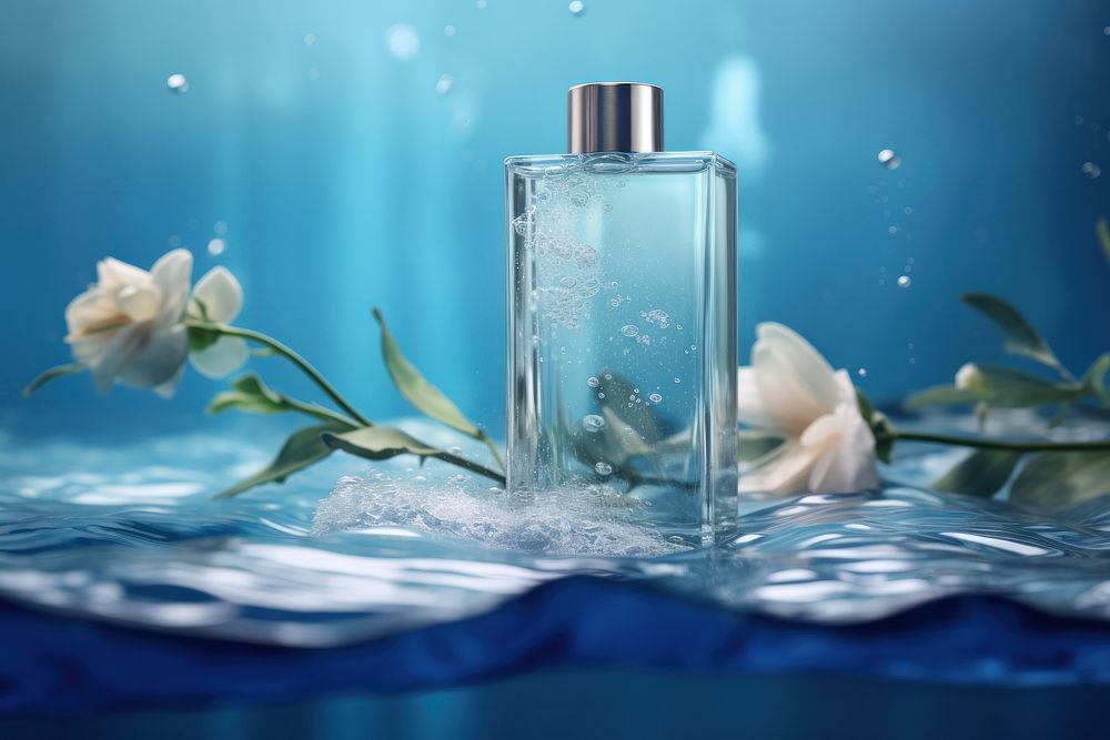 Water cosmetics perfume bottle.