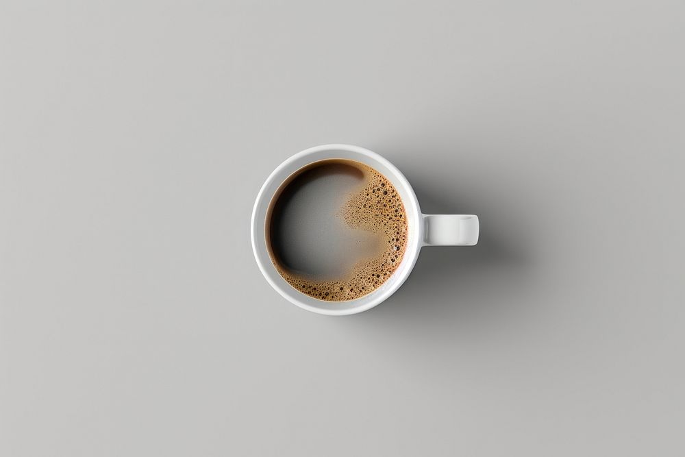 Coffee cup  drink mug gray background.