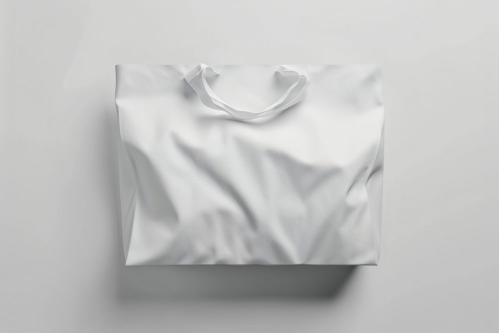 Bag  white gray gray background.