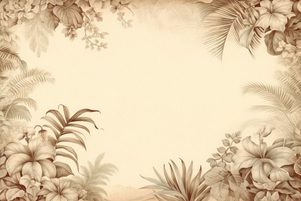 Realistic vintage drawing of island border backgrounds pattern sketch.