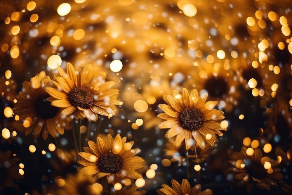 Sunflowers pattern bokeh effect background backgrounds outdoors nature.