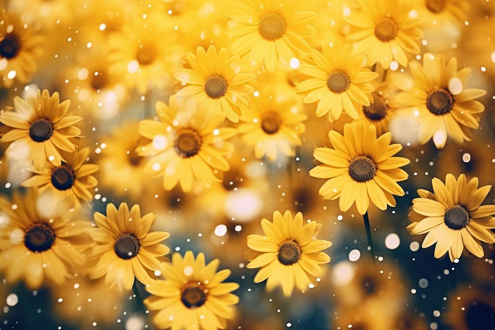 Sunflowers pattern bokeh effect background backgrounds outdoors nature.
