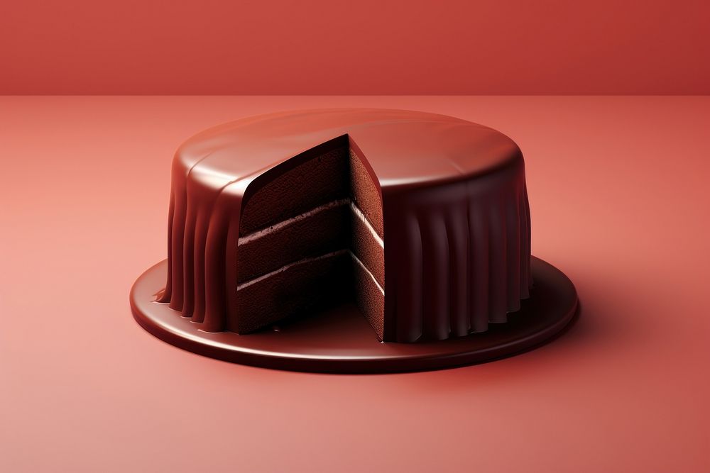  Chocolate cake dessert food sachertorte. AI generated Image by rawpixel.