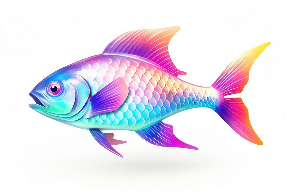 Icon iridescent fish goldfish animal.