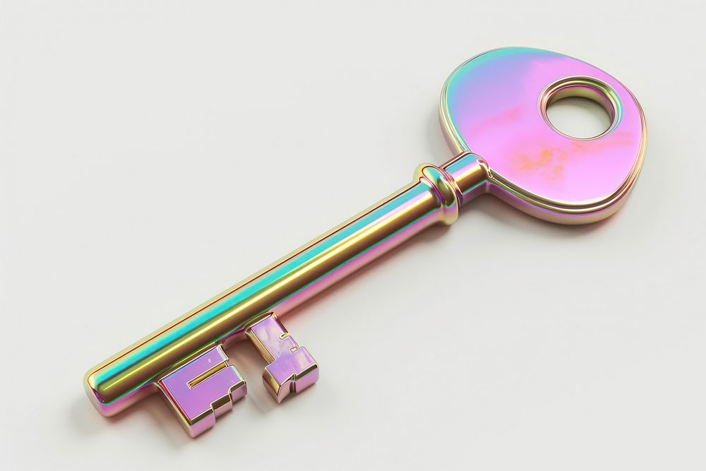 Key white background security keychain.