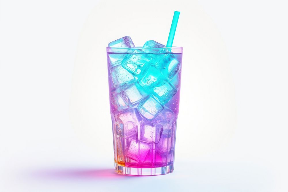 Icon iridescent soda cocktail drink.