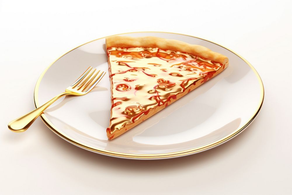 Slice of pizza dessert plate food.