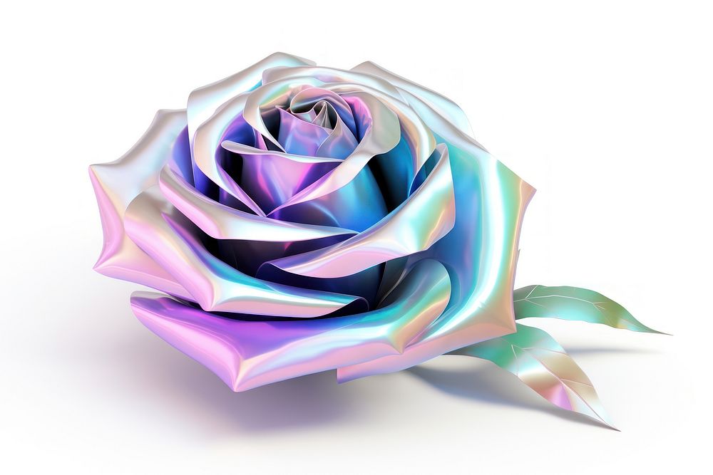 Icon iridescent rose flower plant.