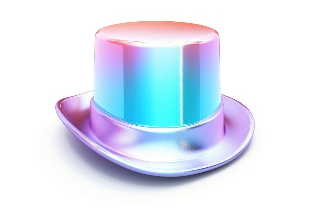 Icon iridescent hat white background celebration.