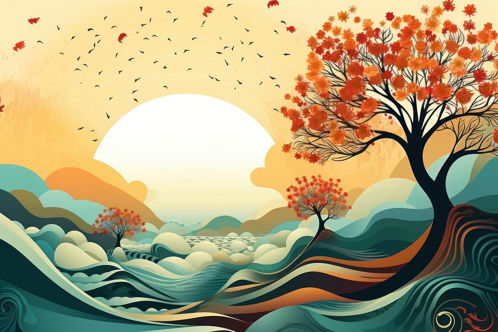  Nature backgrounds outdoors painting. AI generated Image by rawpixel.