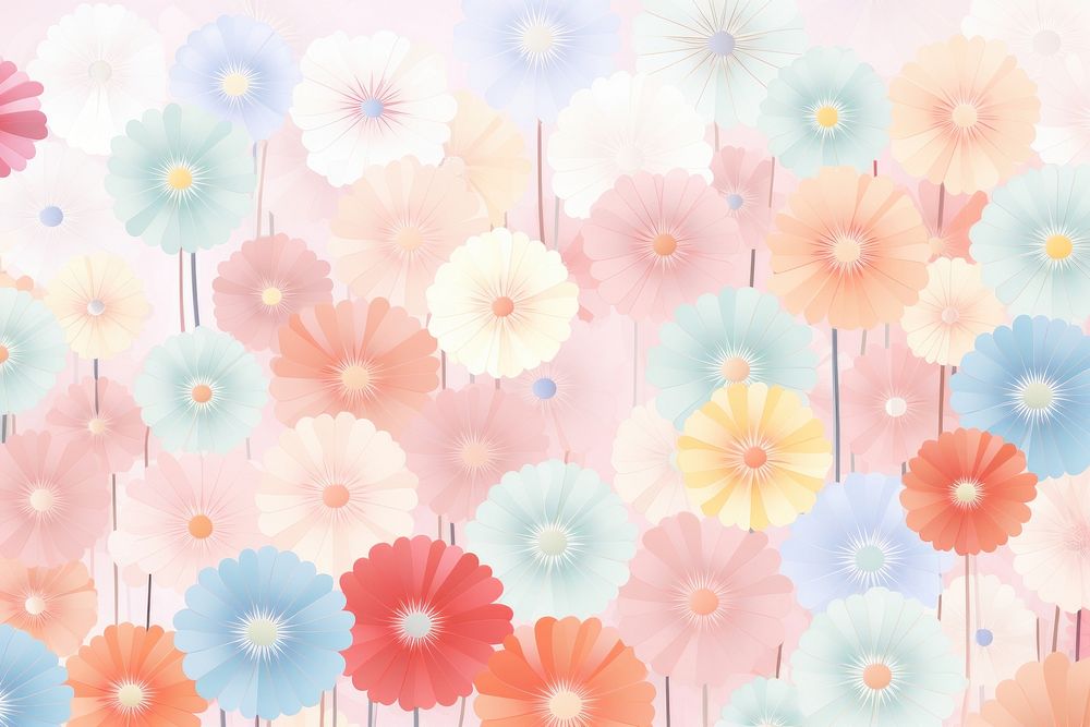  Pastel flower wall backgrounds graphics pattern. AI generated Image by rawpixel.