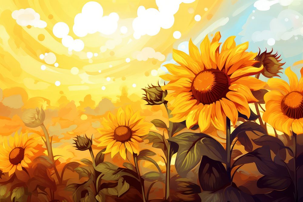  Sunflower nature backgrounds sunlight. AI generated Image by rawpixel.
