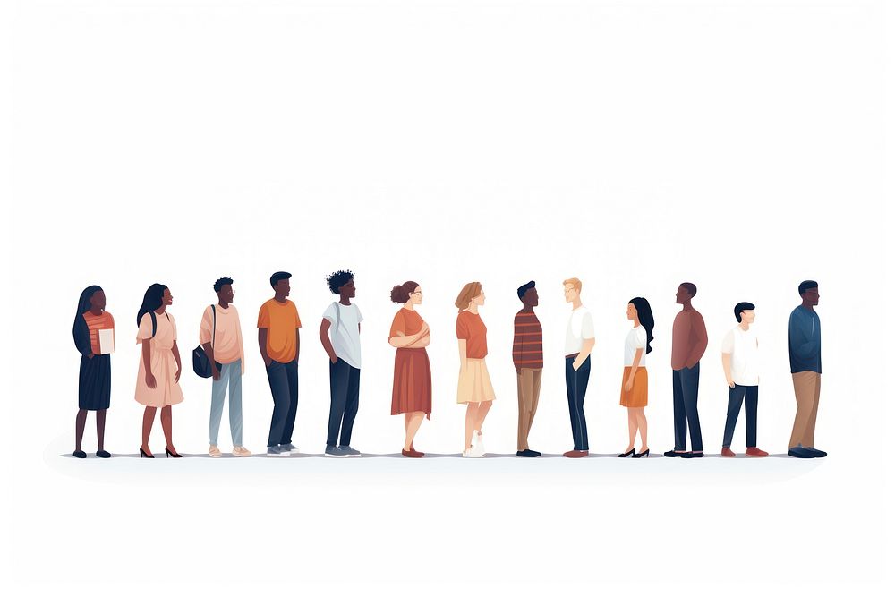 Diverse people standing white background togetherness. AI generated Image by rawpixel.