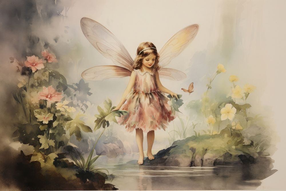 Fairy painting flower angel.