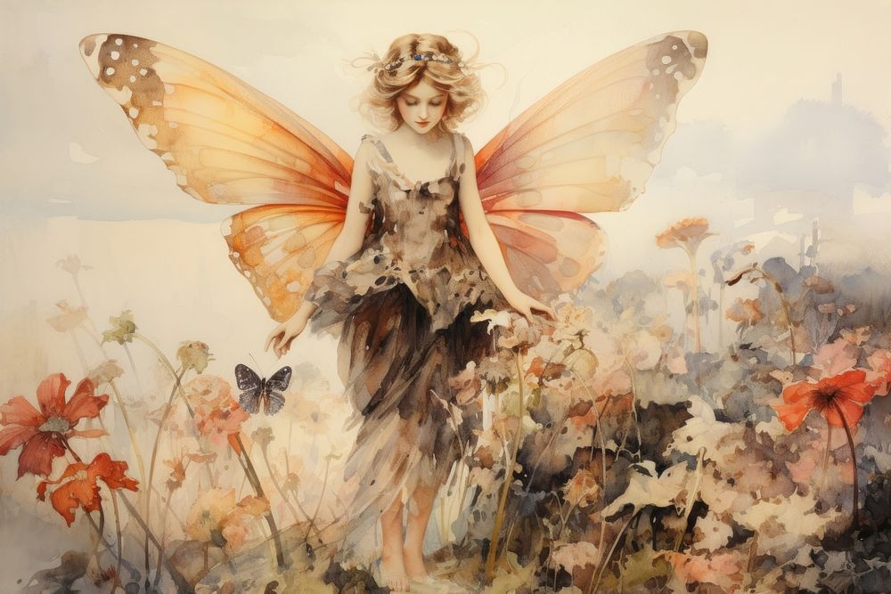 Flower fairy painting angel adult.
