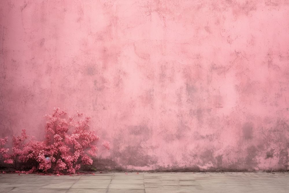 Wall pink background no details architecture backgrounds plant.