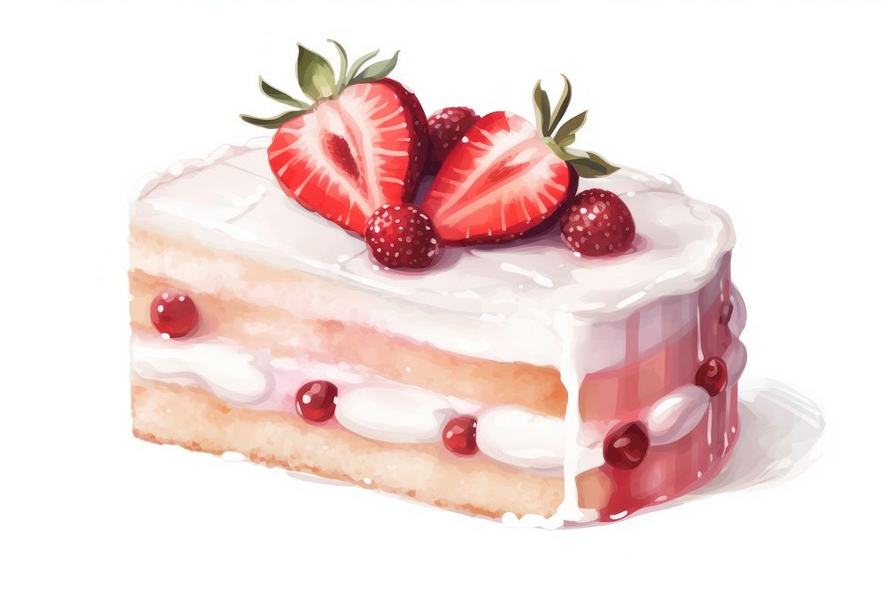 Cake strawberry dessert fruit.
