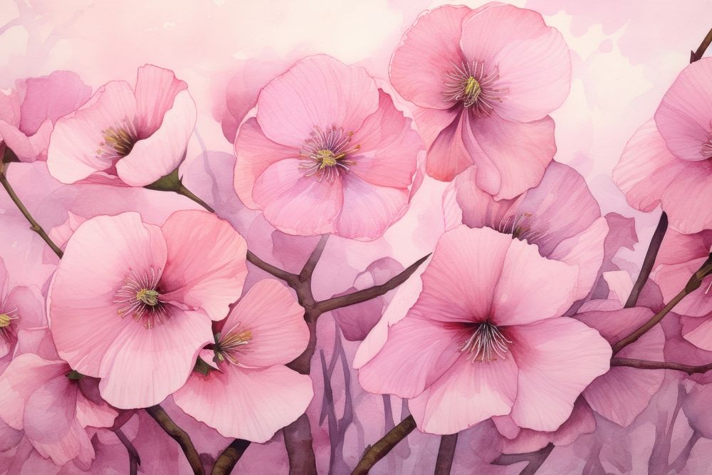 Watercolor pink background no details backgrounds blossom flower.
