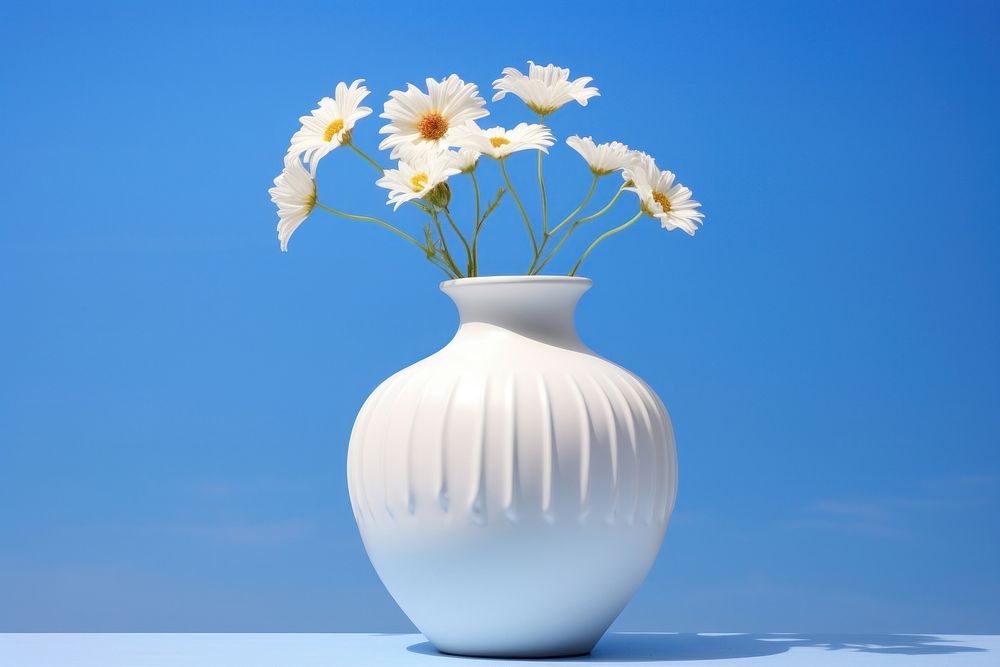White Vase vase flower plant.
