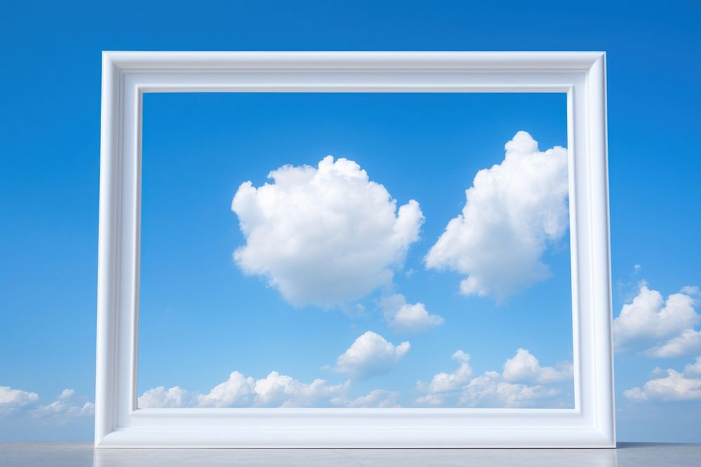 White modern picture frame sky outdoors nature.