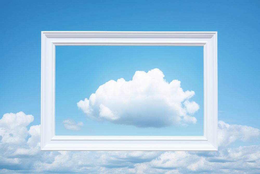 White modern picture frame sky outdoors nature.