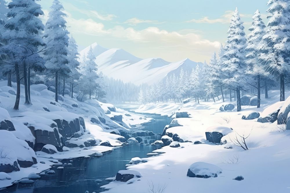 Winter landscape outdoors scenery.
