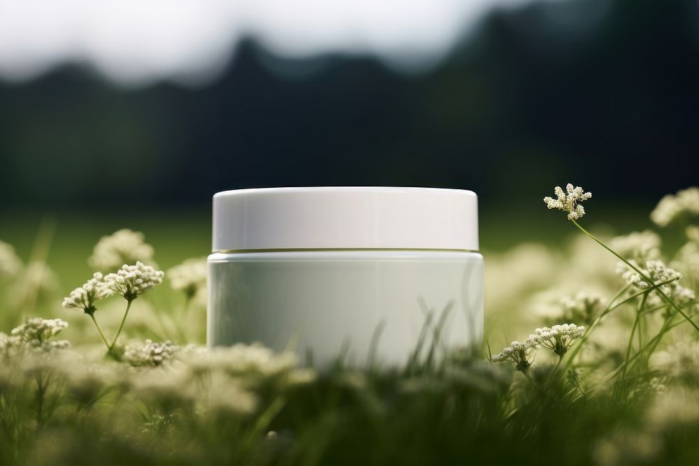 Skin care product packaging  flower outdoors nature.