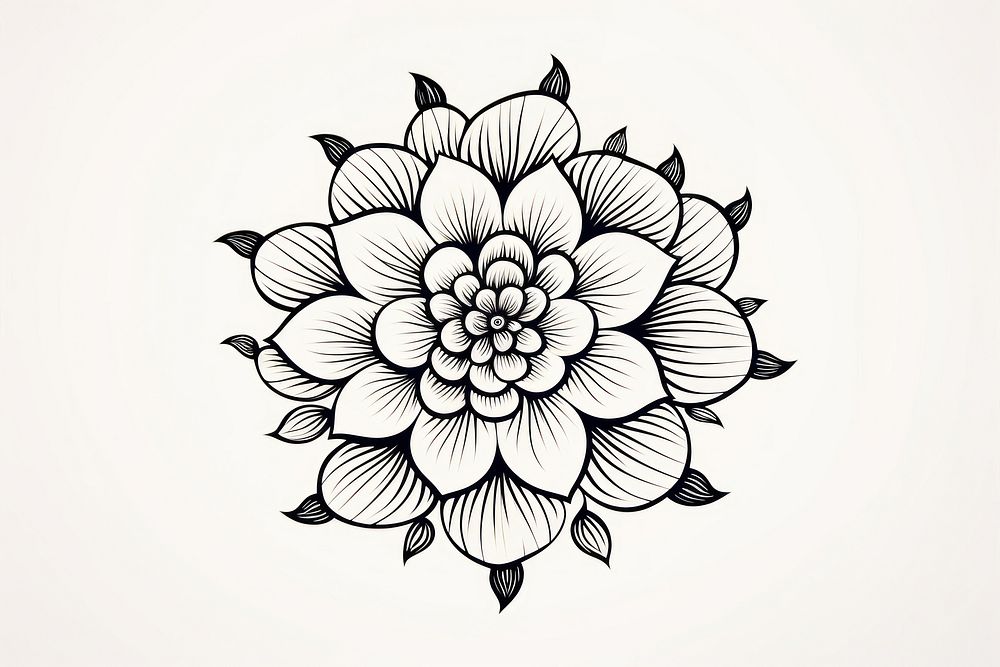 Doodle flower drawing pattern sketch. AI generated Image by rawpixel.