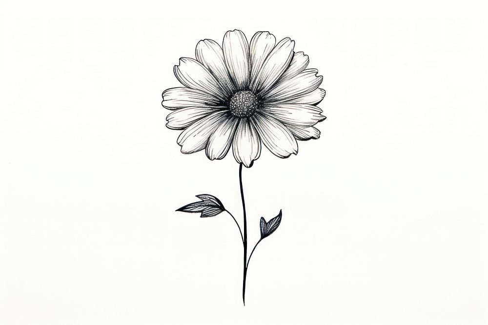 Doodle flower drawing sketch plant. AI generated Image by rawpixel.