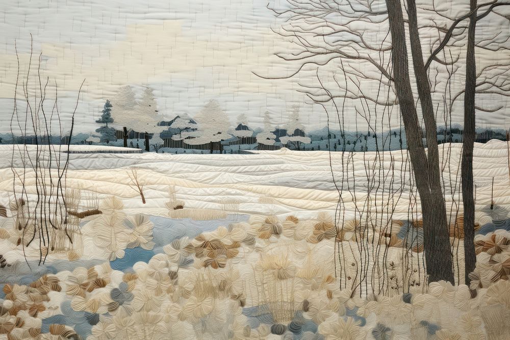 Winter landscape outdoors painting nature.