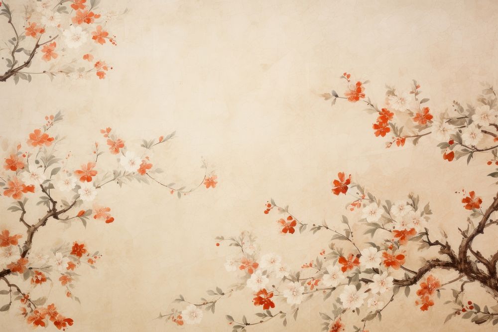 Floral paper painting graphics blossom.