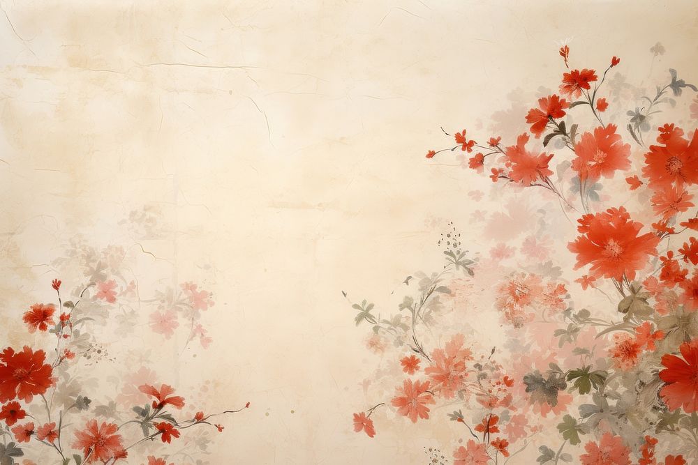 Floral paper painting graphics pattern.