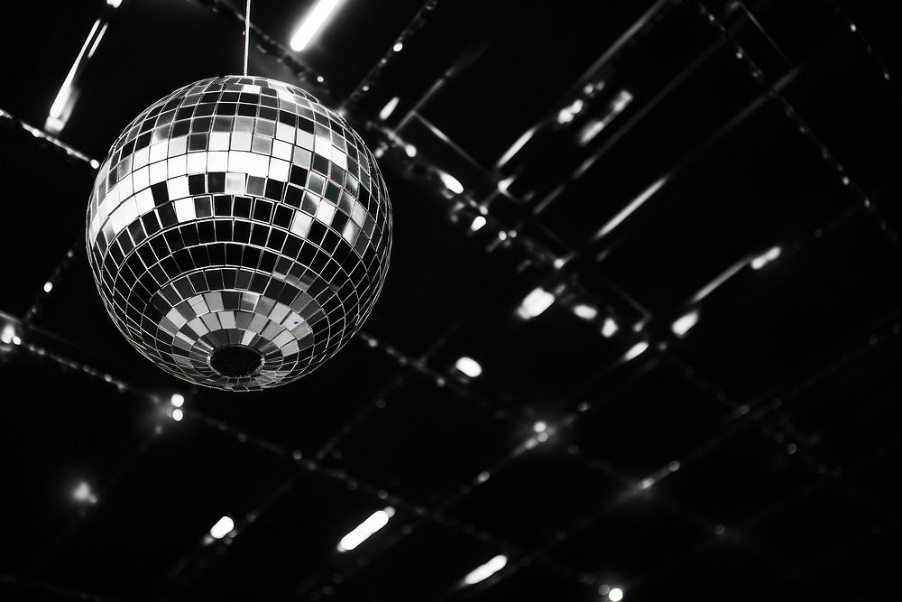 Photography of disco ball lighting sphere black.