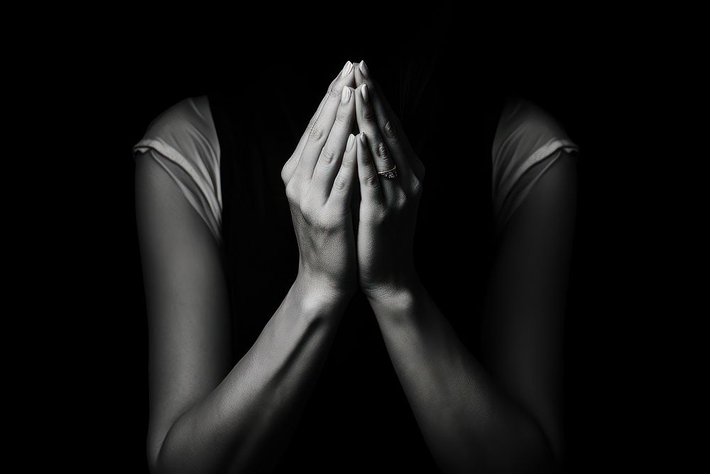 Photography of Praying hands finger adult black.