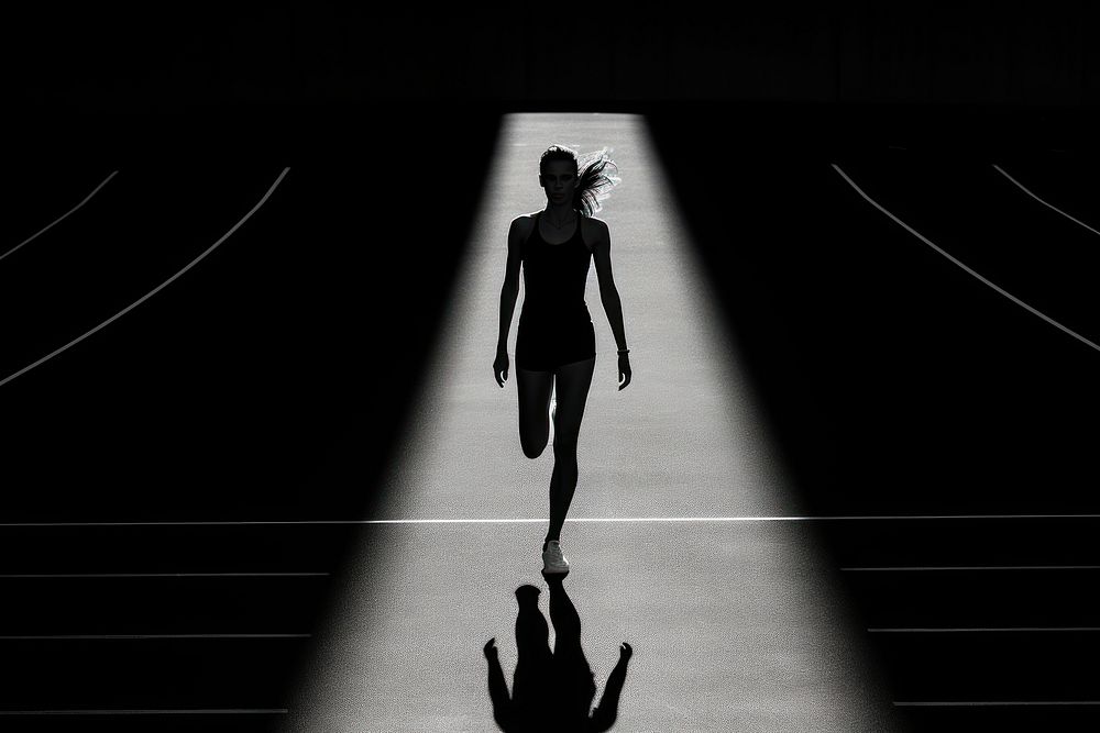 Photography of Running silhouette motion black.